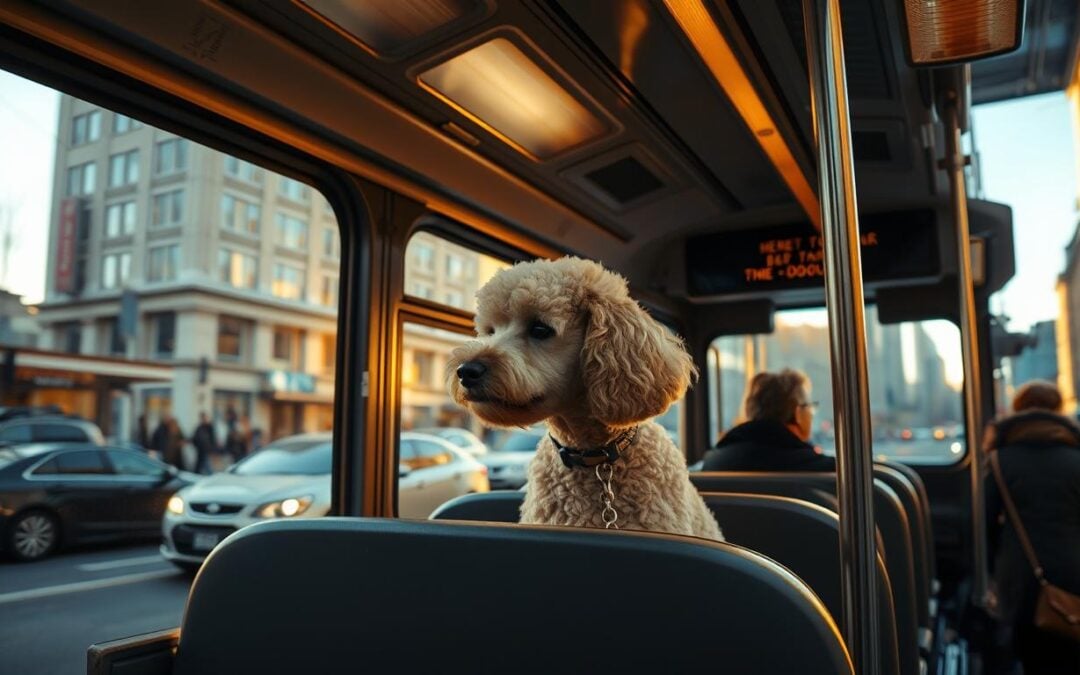 pies w autobusie