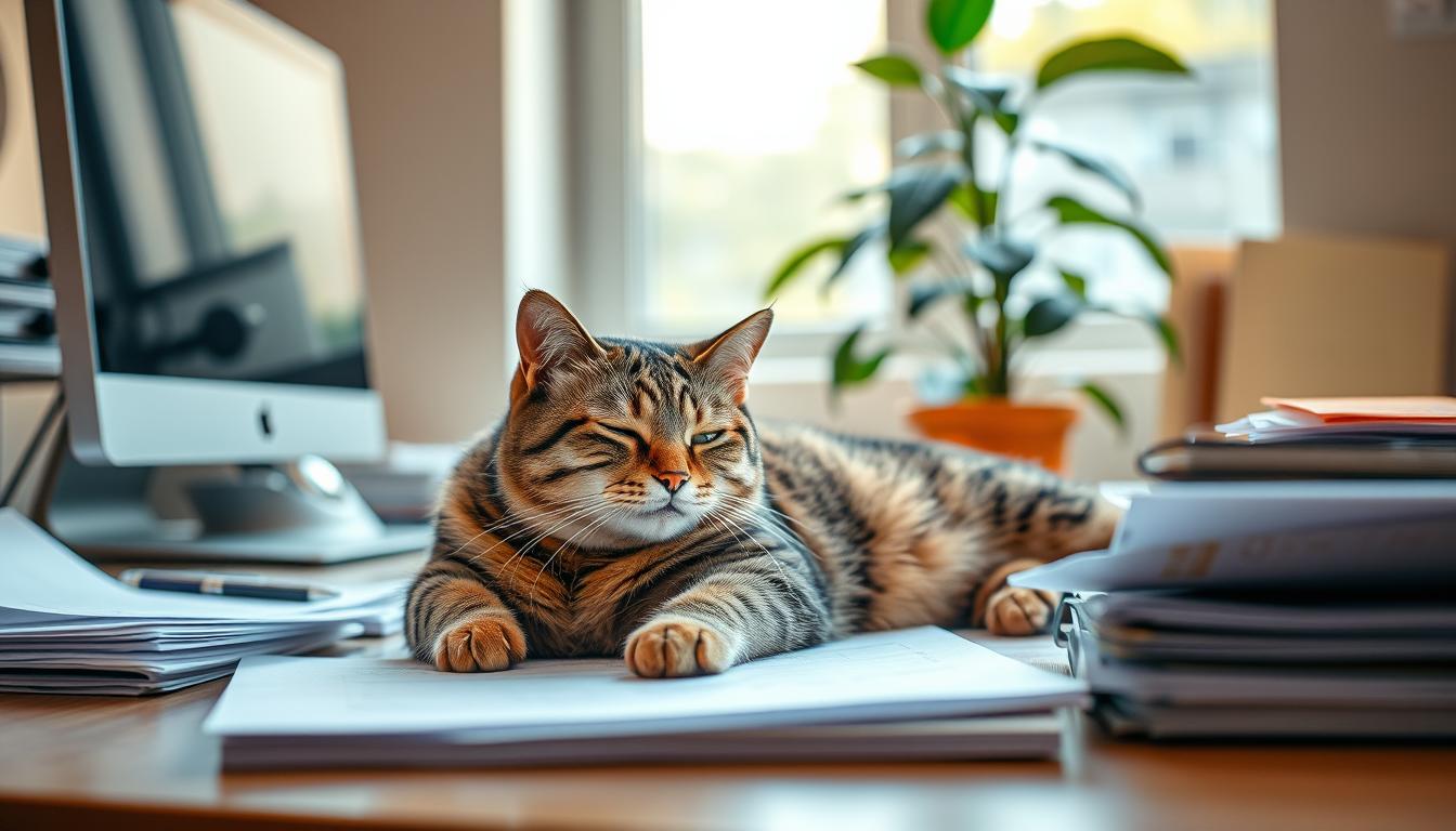 redukcja stresu w pracy dzięki kotu