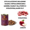 Ely Hipoalergiczna mokra karma dla psów z wołowiną (formuła premium bez glutenu pszenicznego i mięsa z kurczaka) – 410 g - obrazek 2