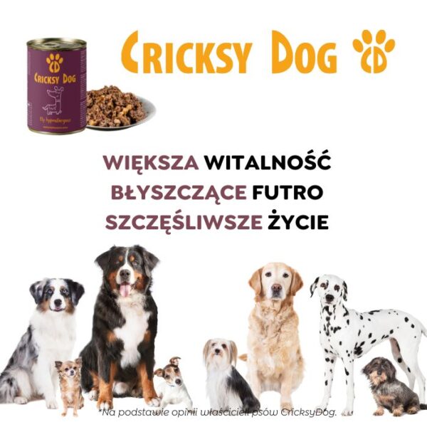 Ely Hipoalergiczna mokra karma dla psów z wołowiną (formuła premium bez glutenu pszenicznego i mięsa z kurczaka) – 410 g - obrazek 8