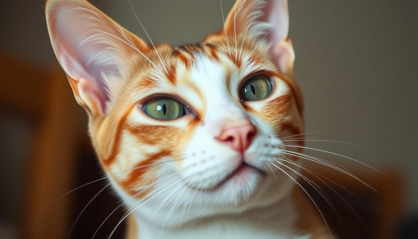 jedno ucho kota się przechyla