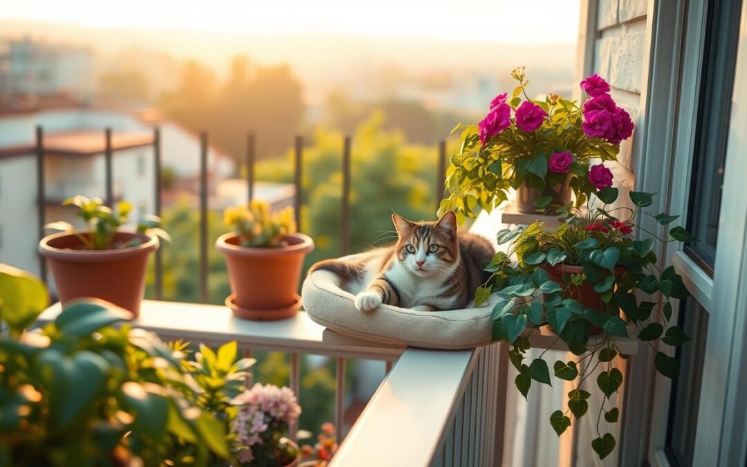 kot lato balkon