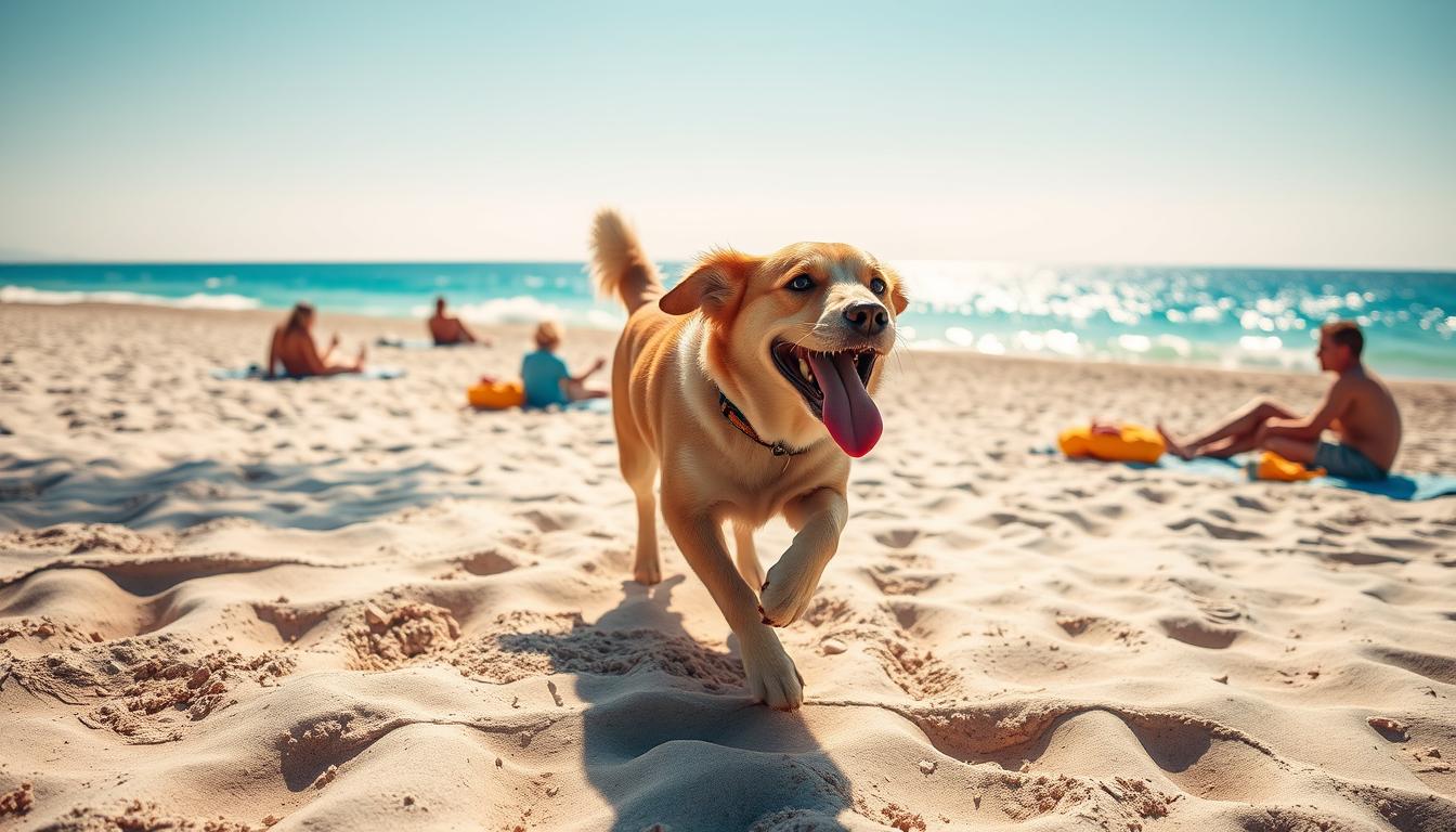 pies na plaży lato