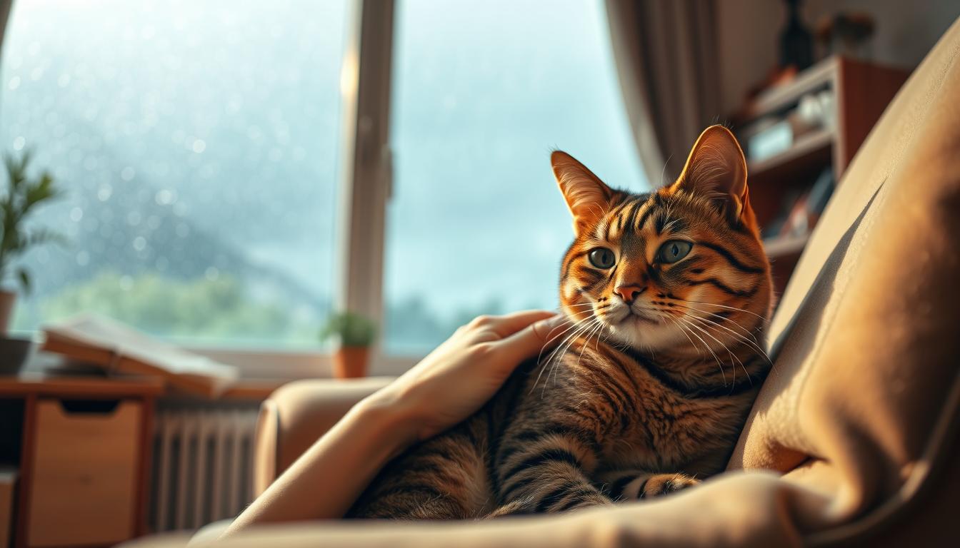 lęk kota przed burzą jesienią