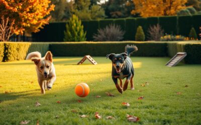Jesienne zabawy psów w ogrodzie – bezpieczeństwo przede wszystkim