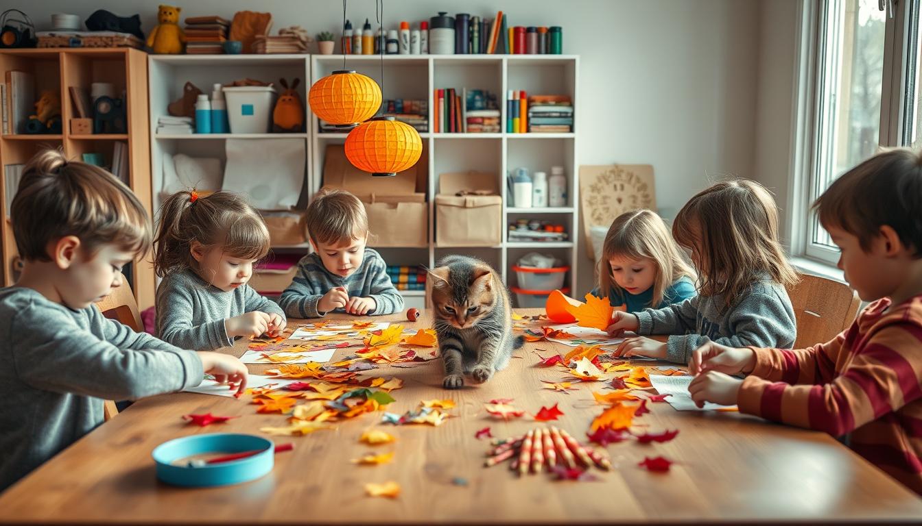 pomysł na rękodzieło z kotem jesienią