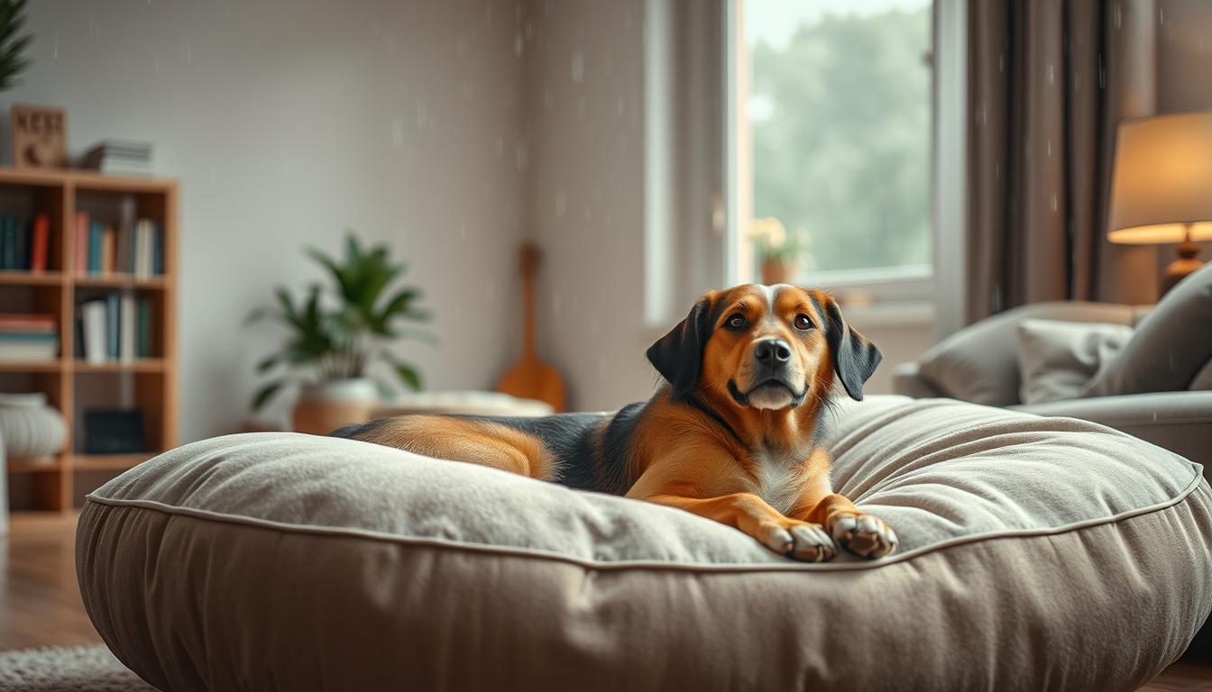 pies metody relaksacyjne podczas deszczu jesień