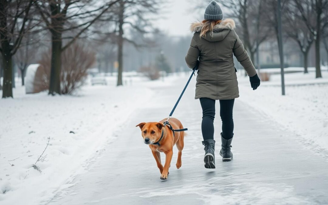 Używanie smyczy na śliskich drogach – jak zachować bezpieczeństwo psa?