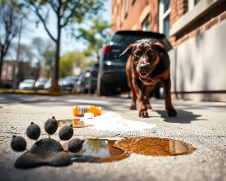 ochrona psa podczas spaceru przed solą na chodnikach zima