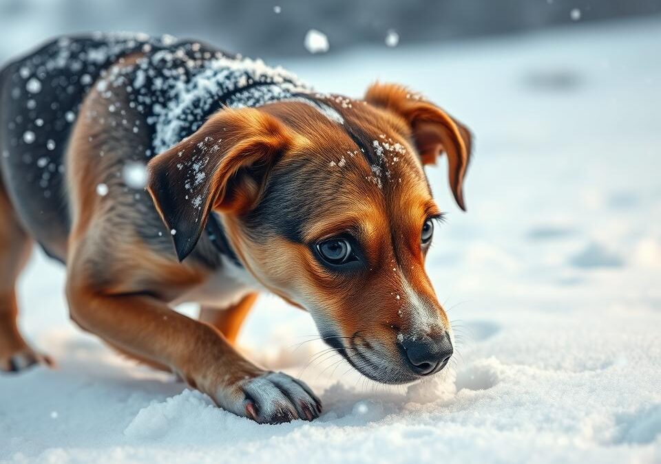 Jak pies reaguje na pierwszy śnieg?