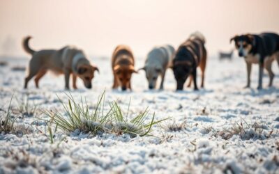 Zamarznięta trawa a psy – co może wywołać w żołądku?