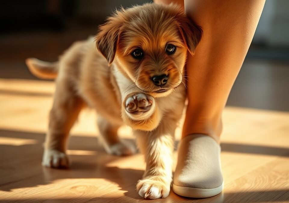 Dlaczego szczeniak gryzie twoją nogę?