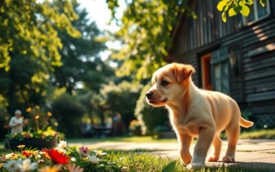 Pierwsze kroki szczeniaka na świeżym powietrzu