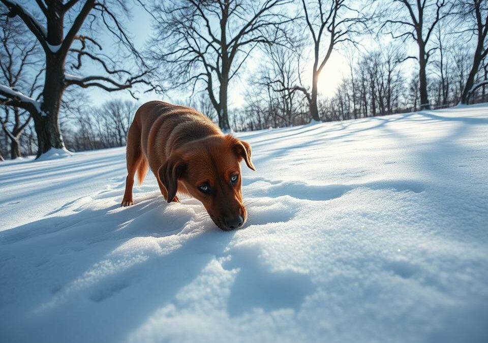 Dlaczego pies inaczej węszy pod śniegiem zimą?