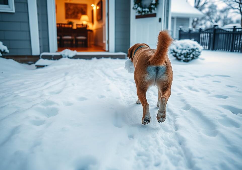 Co robić, gdy pies wnosi śnieg do domu?