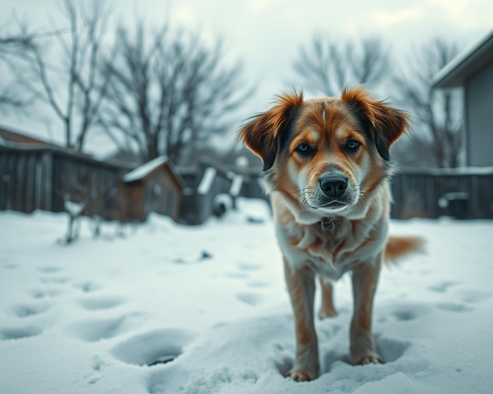wpływ frontu chłodnego zimą na psa
