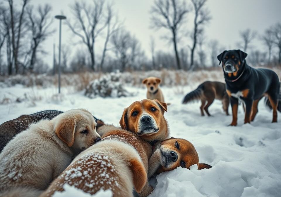 Zmiana zachowania psów z powodu zimna