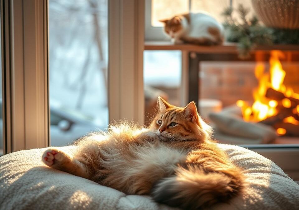 Zimowa rutyna kota – codzienne czynności w chłodne dni