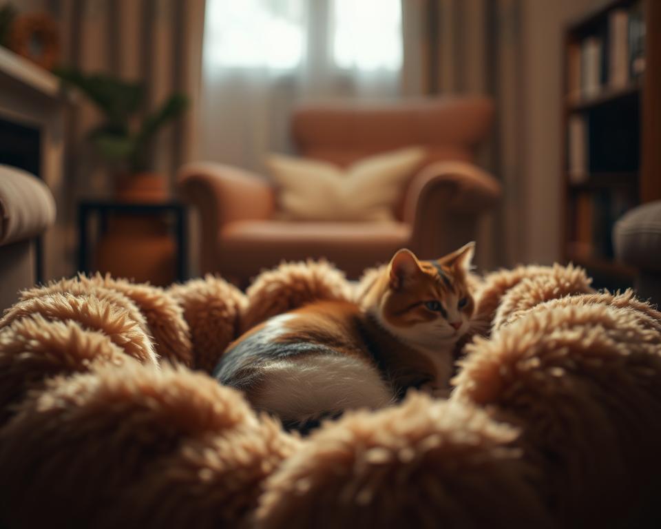 grube-legowisko-dla-kota-zima grube legowisko dla kota zimą