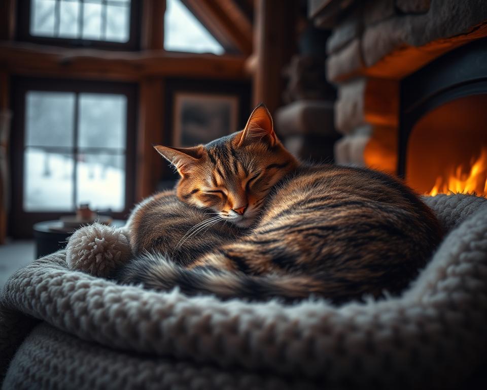 intensywność mruczenia kota zimą