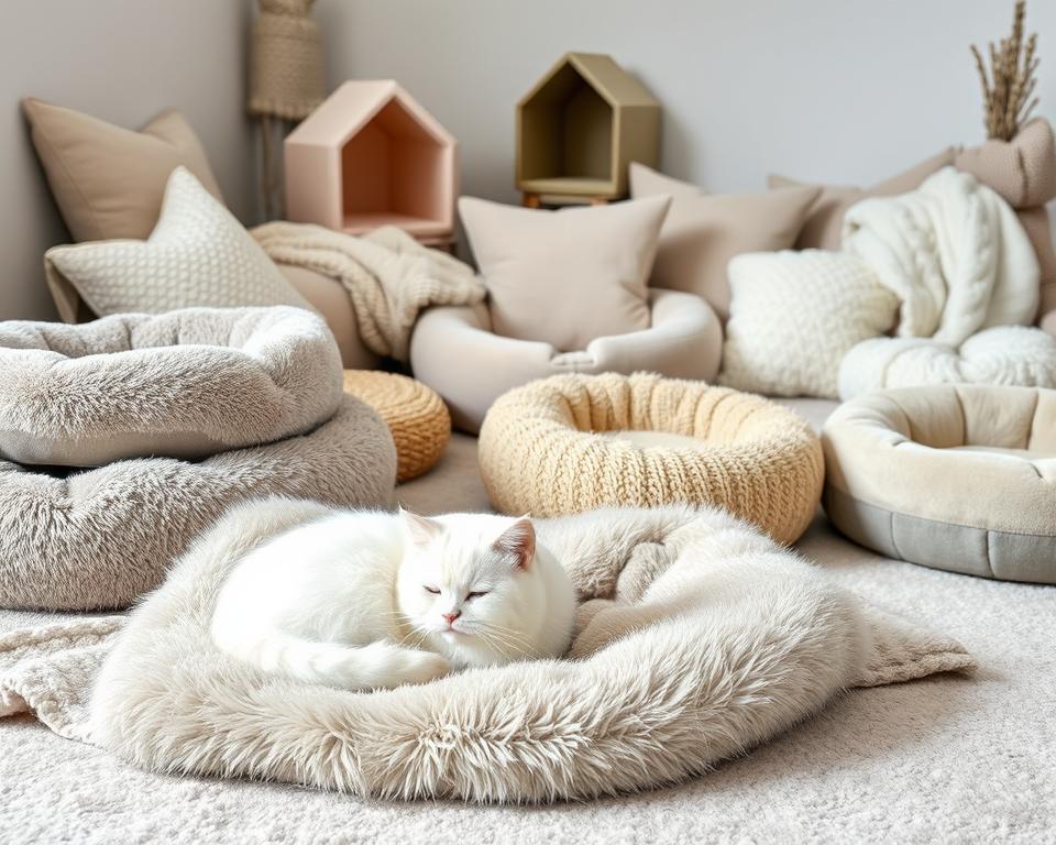 koc i legowisko kota zimą