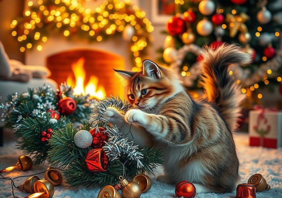Zimowe zagrożenia w świątecznych dekoracjach dla kotów