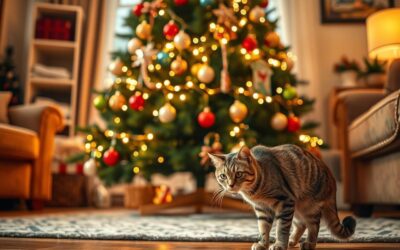 Kot i choinka – porady dotyczące bezpieczeństwa