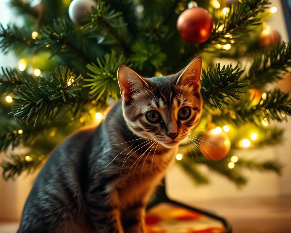 ozdoby choinkowe a kot – zagrożenie zimą