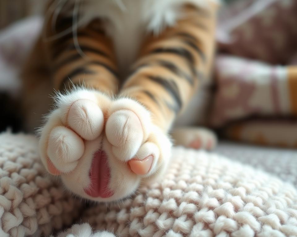 pielęgnacja łap kota zimą