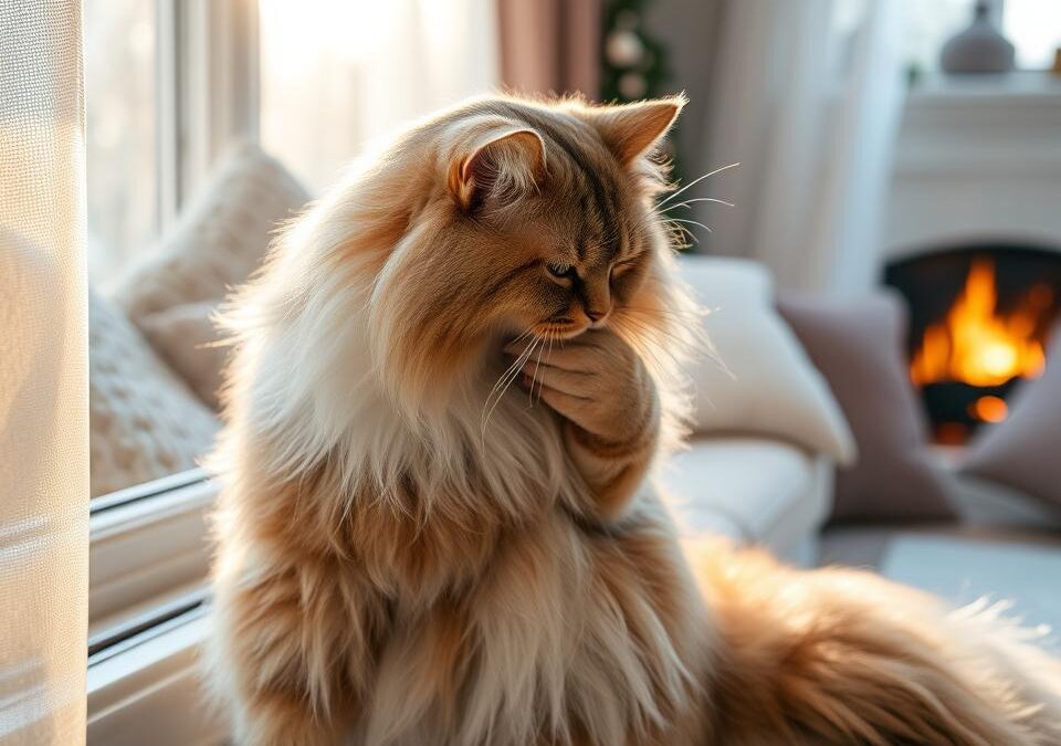 Zimowa pielęgnacja sierści u kotów długowłosych