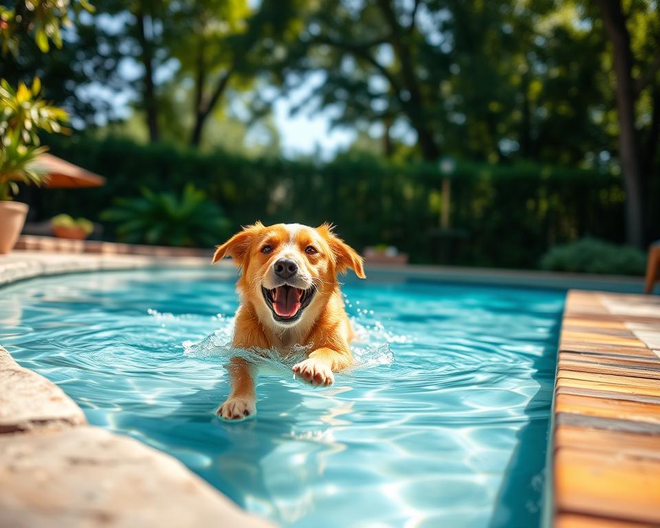 plywanie-psa-w-basenie pływanie psa w basenie