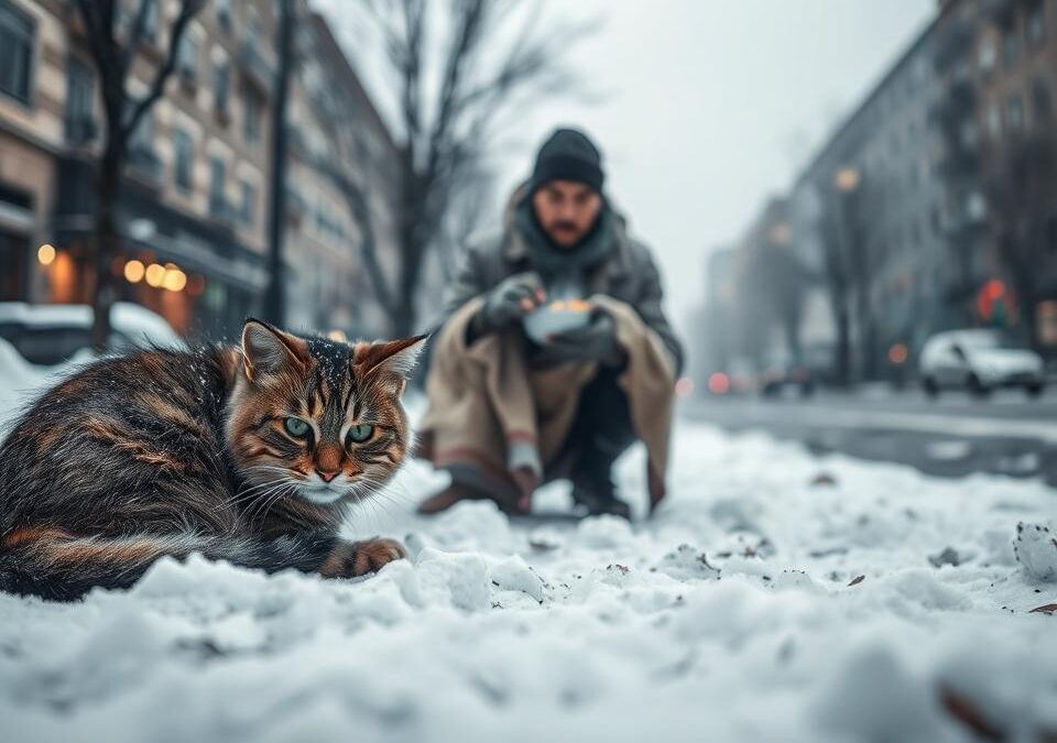 Jak pomóc bezdomnemu kotu w mrozie?