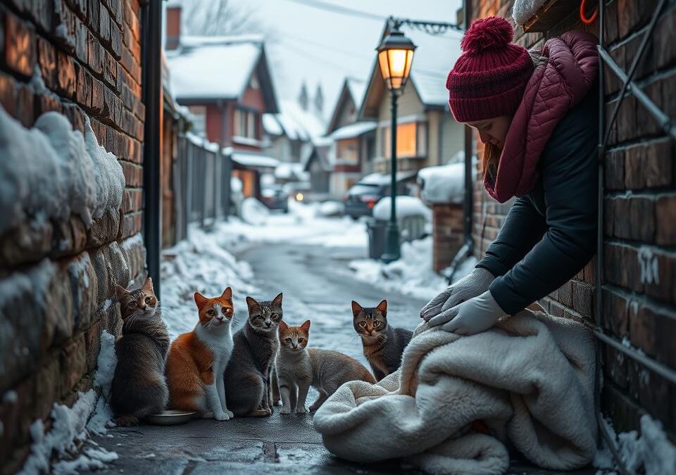 Jak pomóc sąsiedzkim bezdomnym kotom zimą?
