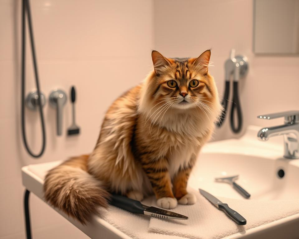 profesjonalna kąpiel kota