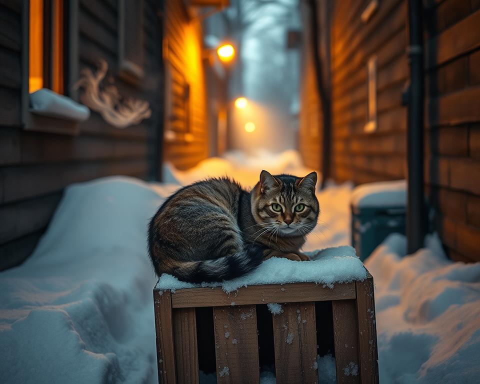 przetrwanie-kota-na-zewnatrz-zima przetrwanie kota na zewnątrz zimą