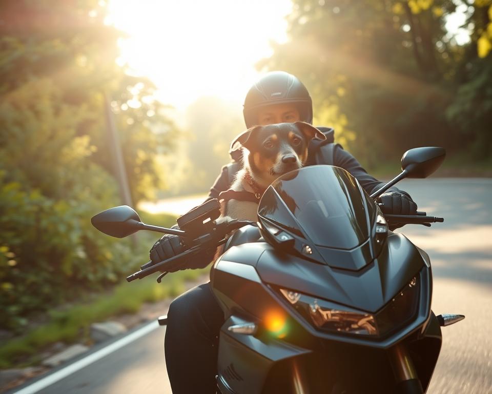 przewoz-psa-na-motocyklu przewóz psa na motocyklu