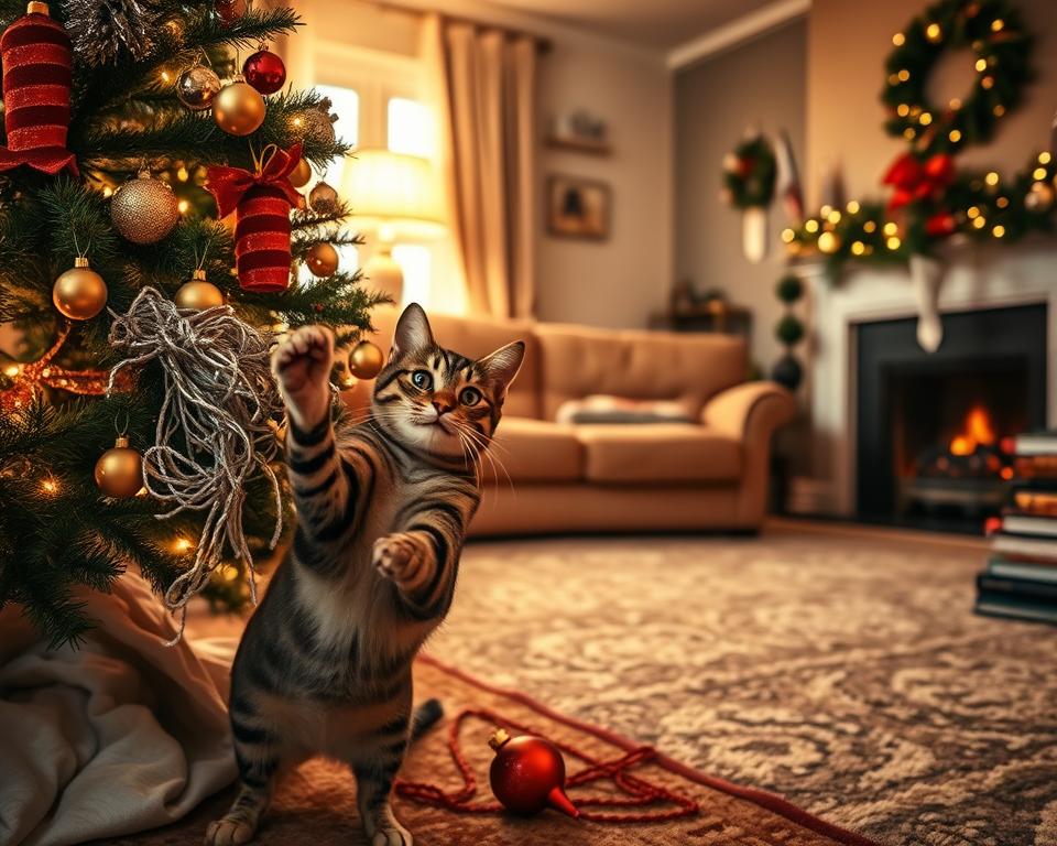radzenie sobie kota ze świątecznym stresem zimą