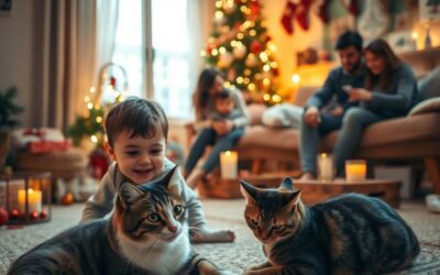 Święta w rodzinie z kotem – na co uważać, gdy są dzieci?