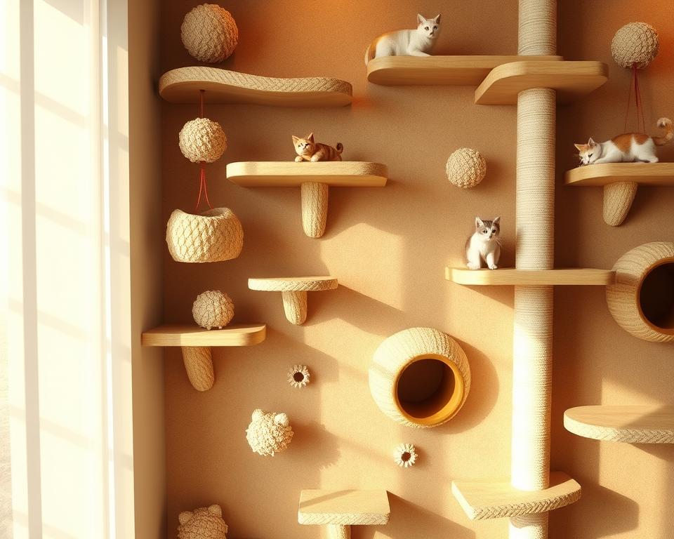 ścienne zabawki wspinaczkowe dla kota