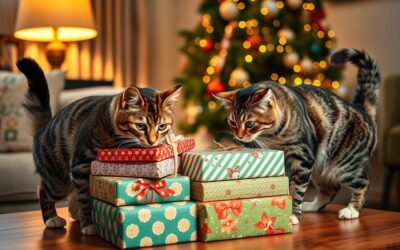 Kot i świąteczne prezenty – jak je bezpiecznie rozpakować?