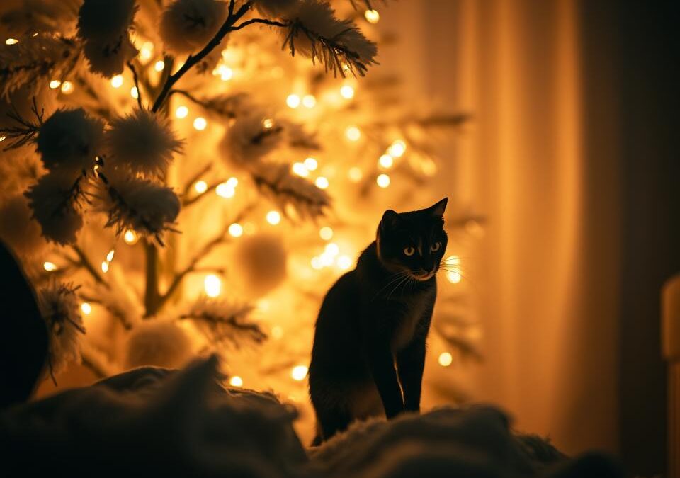 Koty i świąteczne światełka – zabawa czy zagrożenie?