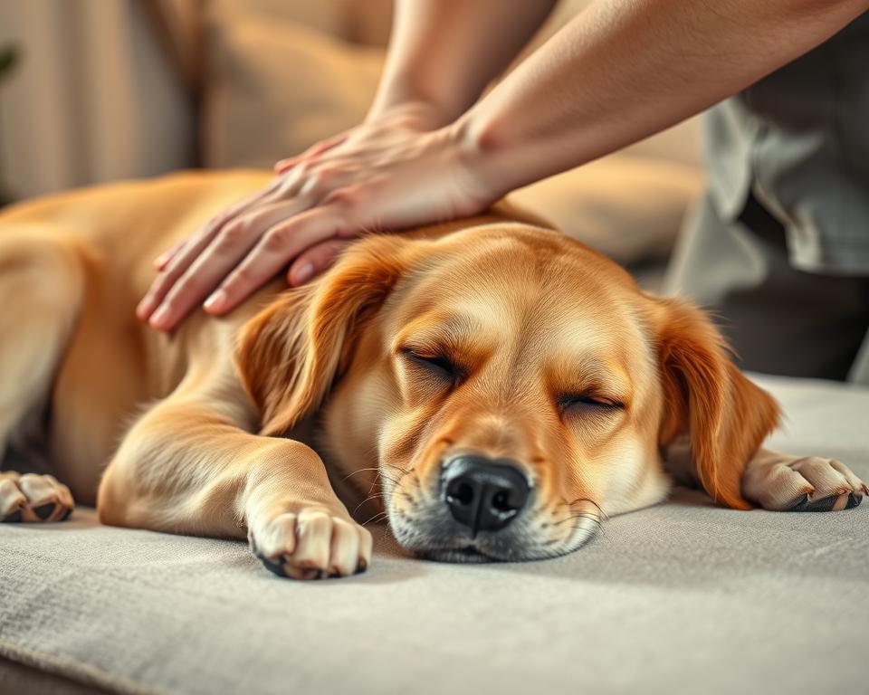 uspokajajacy-masaz-psa uspokajający masaż psa
