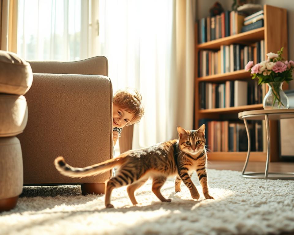 zabawa w chowanego z kotem