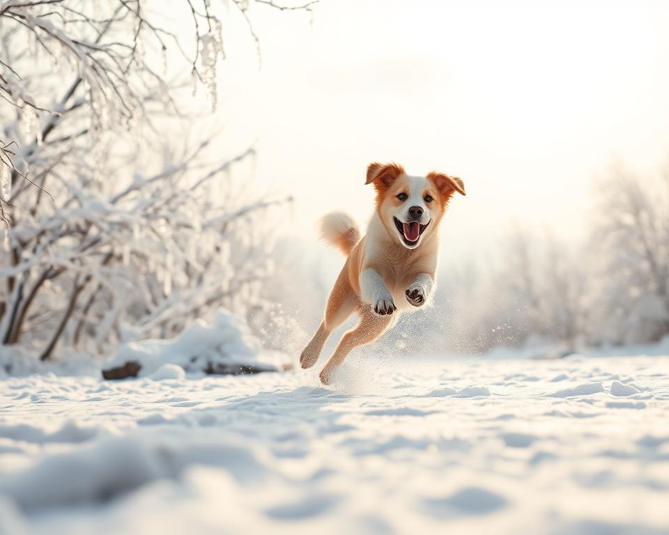 zabawy-psa-na-sniegu zabawy psa na śniegu