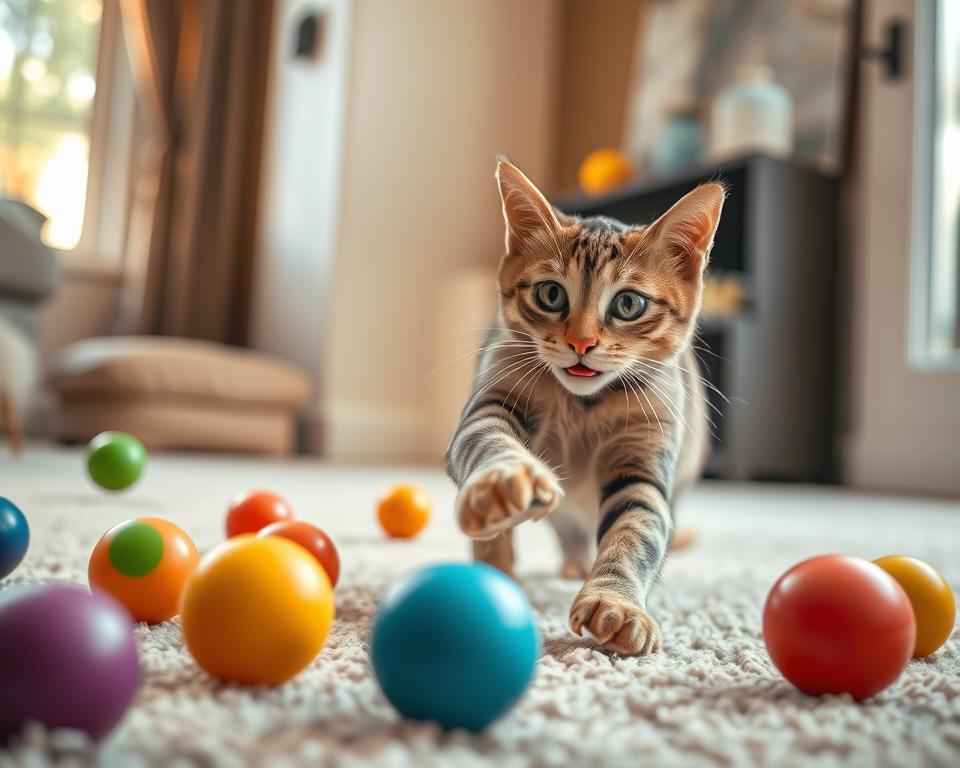 zabawy z piłeczkami dla kota