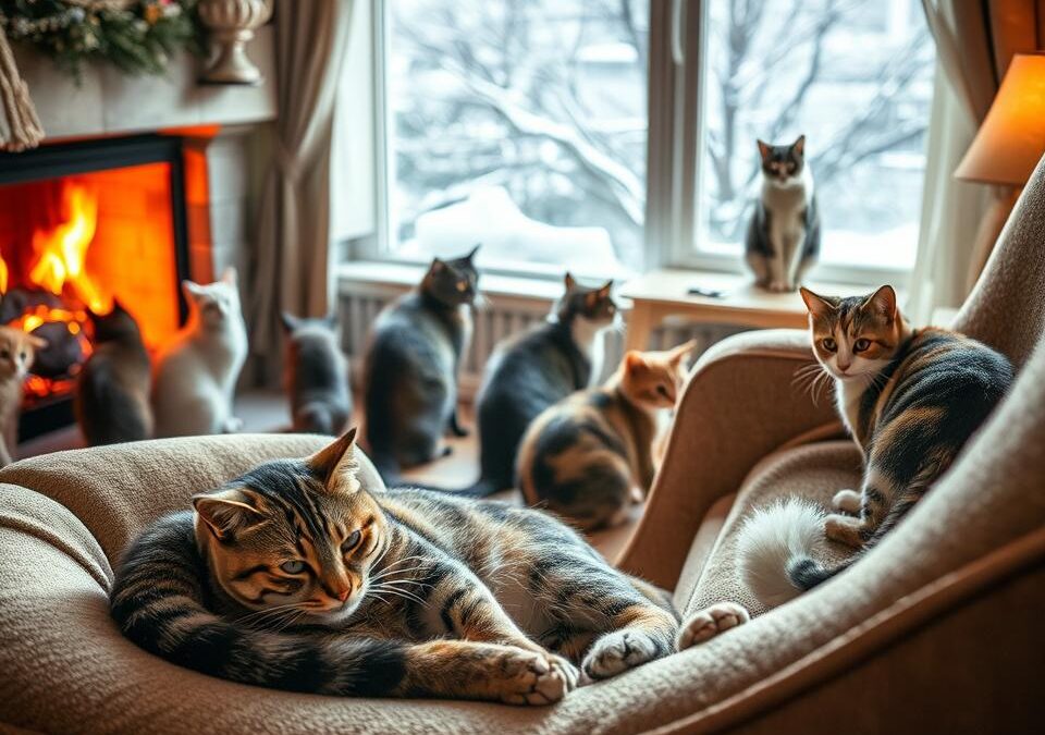 Zimowe zmiany w zachowaniu kotów