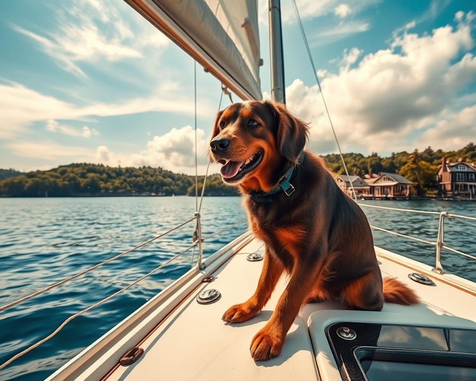 życie psa na łodzi