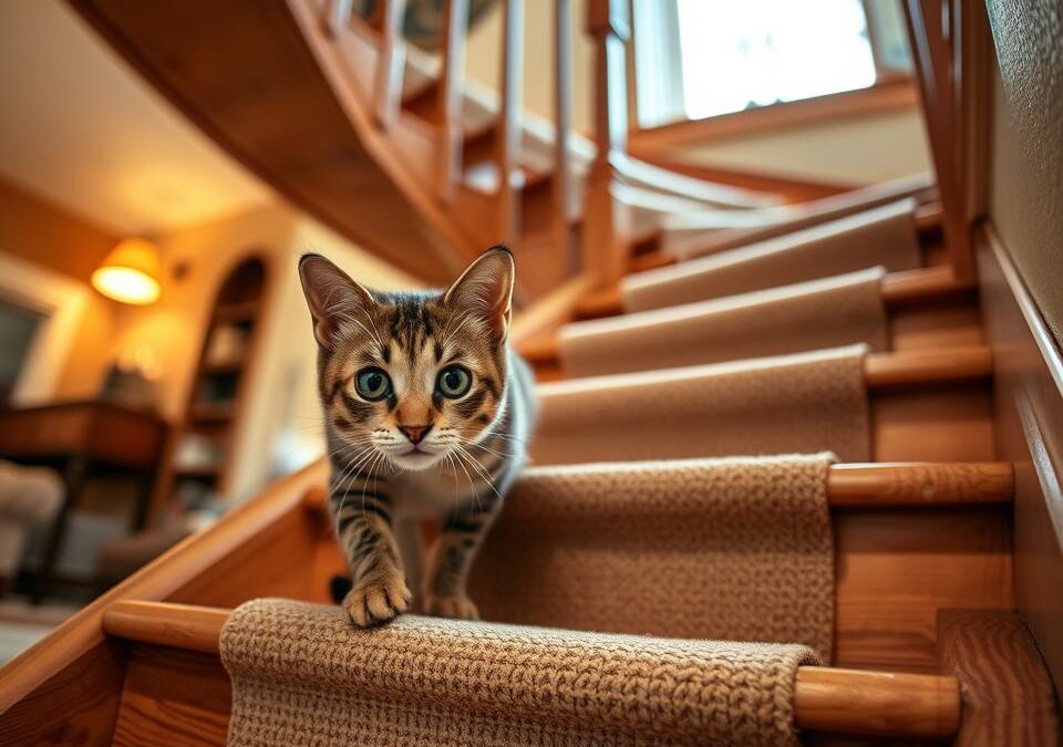 Bezpieczne korzystanie ze schodów przez kota – Wszystko, co musisz o tym wiedzieć!