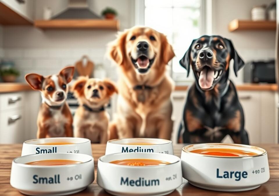 Dawkowanie oleju z łososia Twinky dla różnych wielkości psów