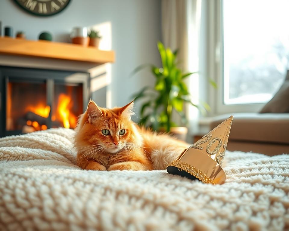 noworoczna rutyna kota